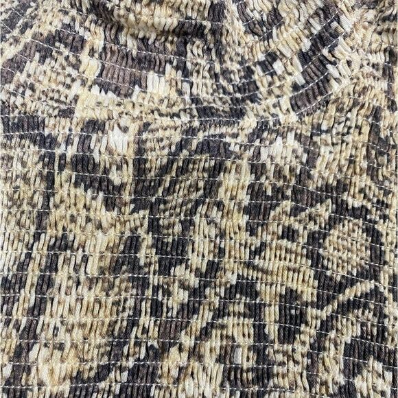 Anthropologie X Karlie Smocked Chiffon Tiered Snake Print Dress Western Festival - Picture 11 of 16